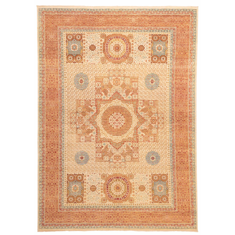Tapis crème Mamluk 9 pi 8 po x 13 pi 6 po