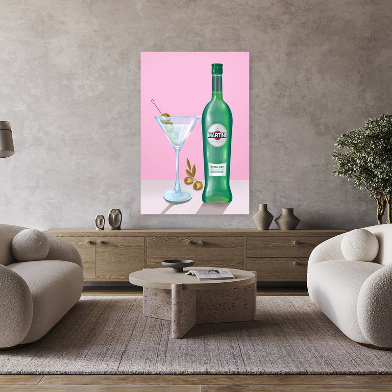 Art mural moderne Martini, H 48 po x l 32 po