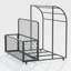 Panier de rangement en métal pour piscine, support à jouets d'extérieur et bac de rangement multi-usage pour flotteurs, avec roulettes