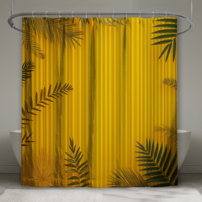 Yellow Vertical Stripes Shower Curtains Extra Long