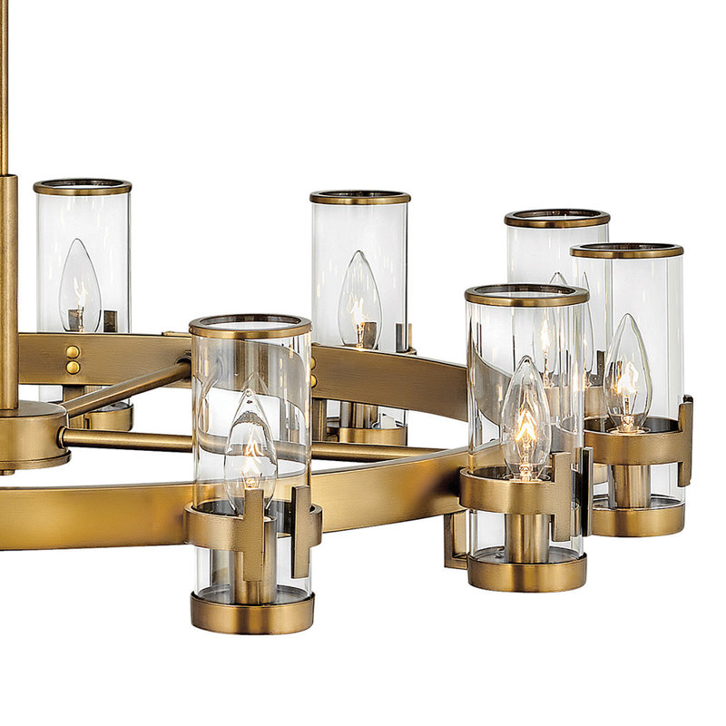 Reeve 12 - Light Unique Wagon Wheel Chandelier, Heritage Brass
