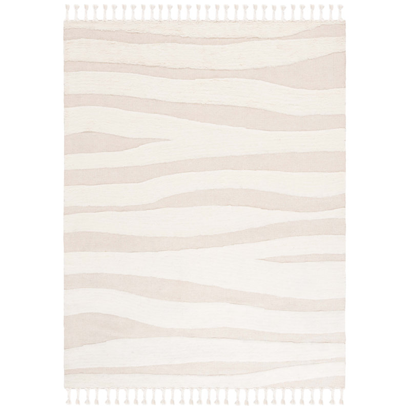 Terrin Hand Woven Wool Pile Abstract Rug, Rectangle 8' x 10'