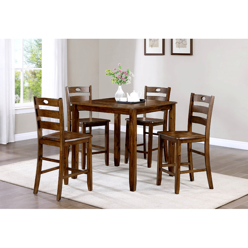 Ensemble de 5 chaises carrées à hauteur de comptoir pour table de salle à manger