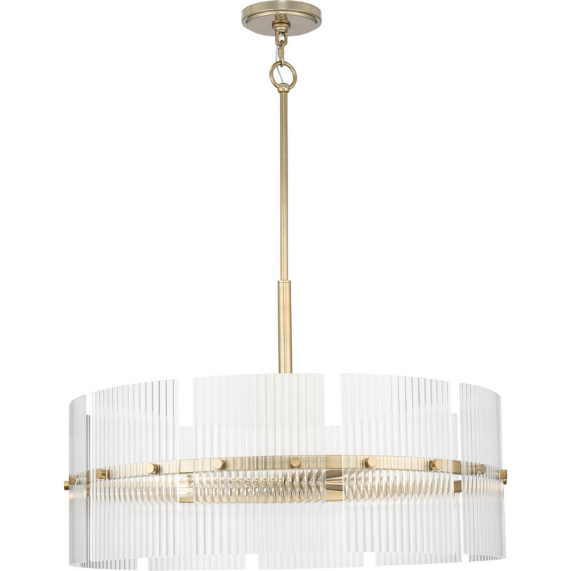Lustre contemporain à six lumières, Or doux