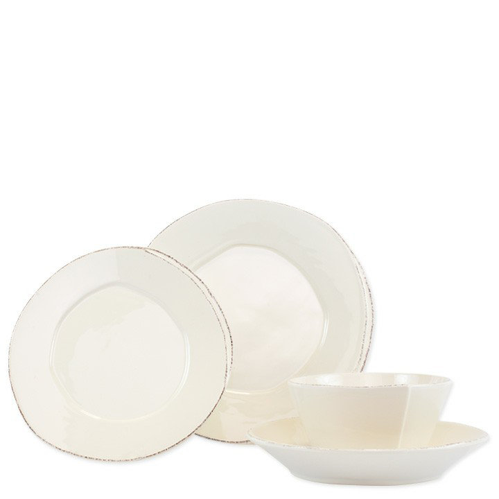 Lastra Handmade Stoneware Appetizer Plate, Linen