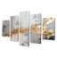 «Gilded Elegance» noir et gris - ensemble d'art mural abstrait 5 pièces-106423478