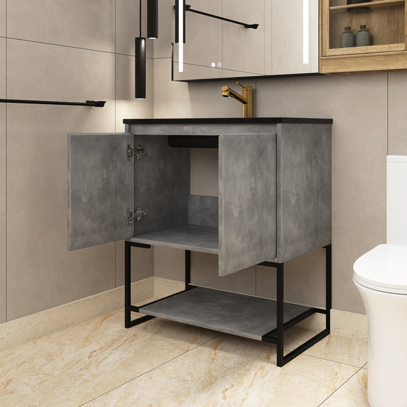 Meuble-lavabo simple 29,5 po avec plateau en quartz Sezai