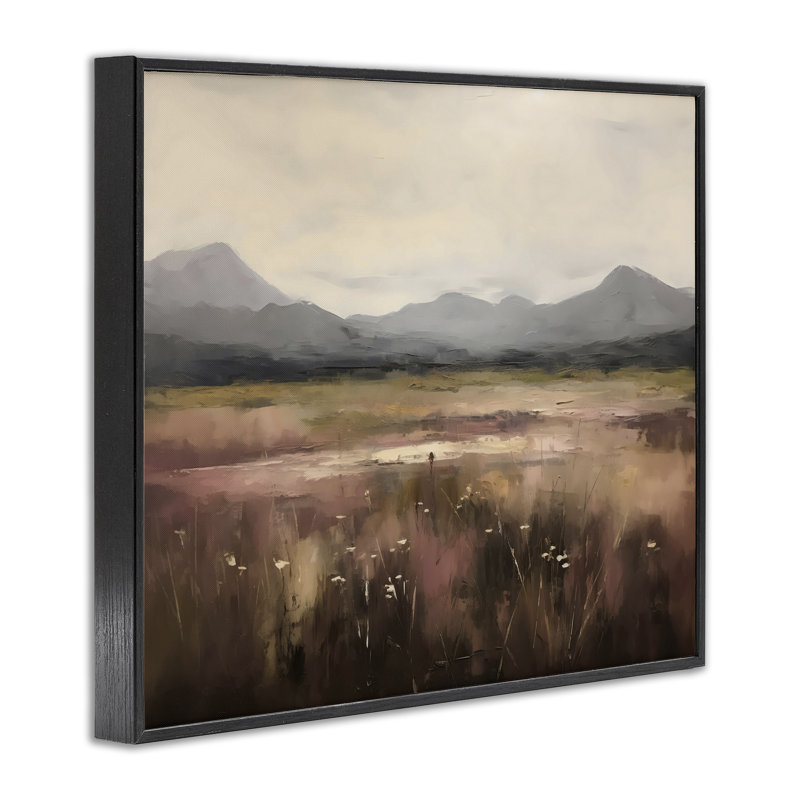 Giclée encadrée par Flower Field Mountain, conception par Creative Studio, Giclée encadrée noir minuit, H 24 po x l 30 po