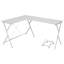 Bureau moderne en forme de L blanc avec boîte de rangement amovible Support pour ordinateur polyvalent