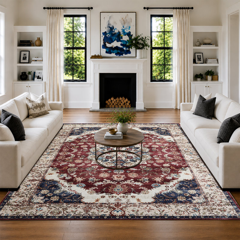 Arvada Rectangle Oriental Shaggy Area Rug, 40cm x 60cm