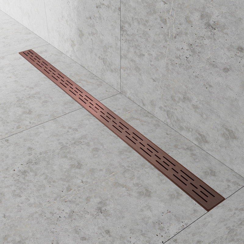 Drain de douche à grille linéaire 48 "avec crépine et crochet de levage - Drain en acier inoxydable moderne pour douches de salle de bain
