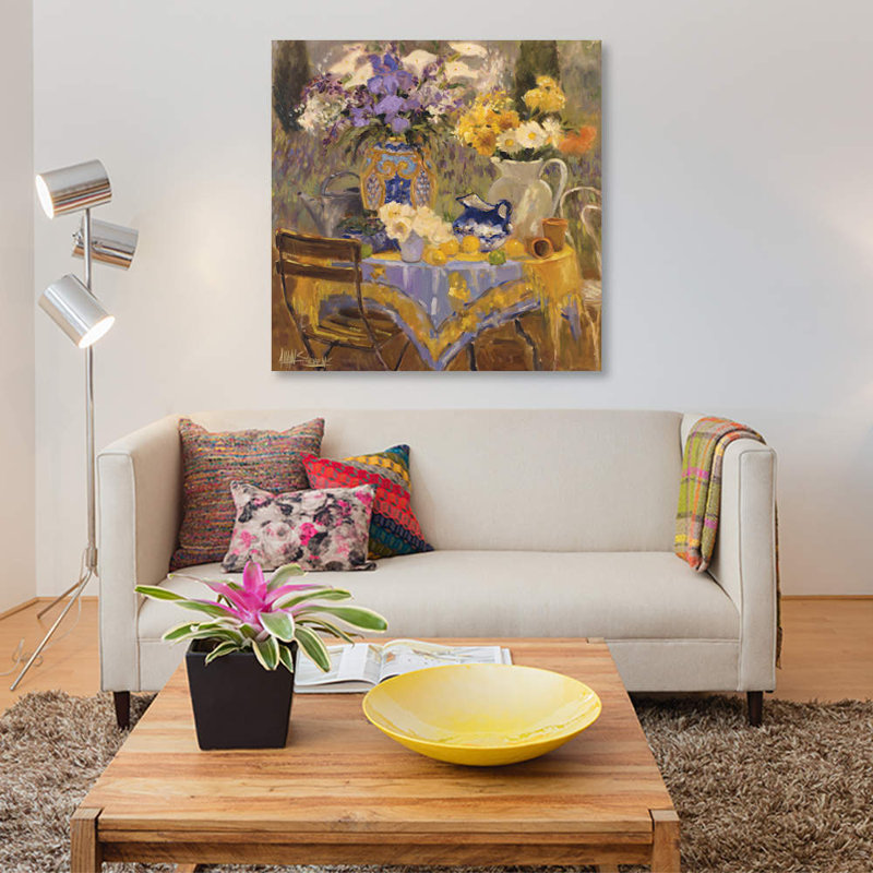 « jardin table », impression sur toile, H 12 po x l 12 po x P 0,75 po, Pas de tapis, Toile tendue
