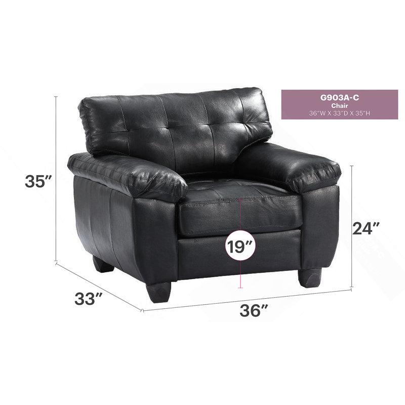 Fauteuil d'appoint noir élégant et confortable, Noir