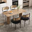 Velvet Upholstered Metal Armchair in Black