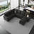 Shavera Velvet L Shaped Sectional Sofa Bed Sleeper Couch With Storage Ottoman-100585105