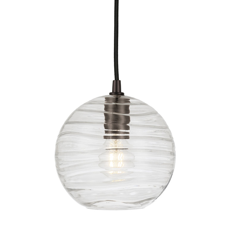 Luminaire suspendu sphérique à 1 lumière Charina, Bronze noirci