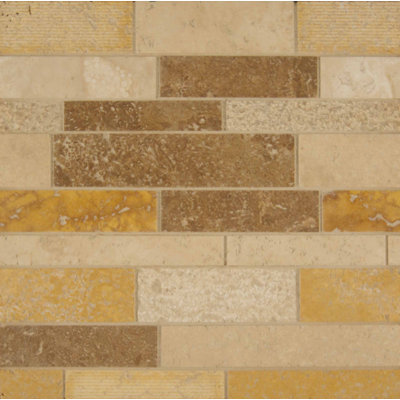 Carreau de mosaïque linéaire Travertine
