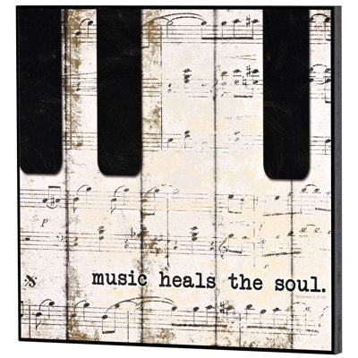 Wall Plaque Piano Key Music Heals Soul
