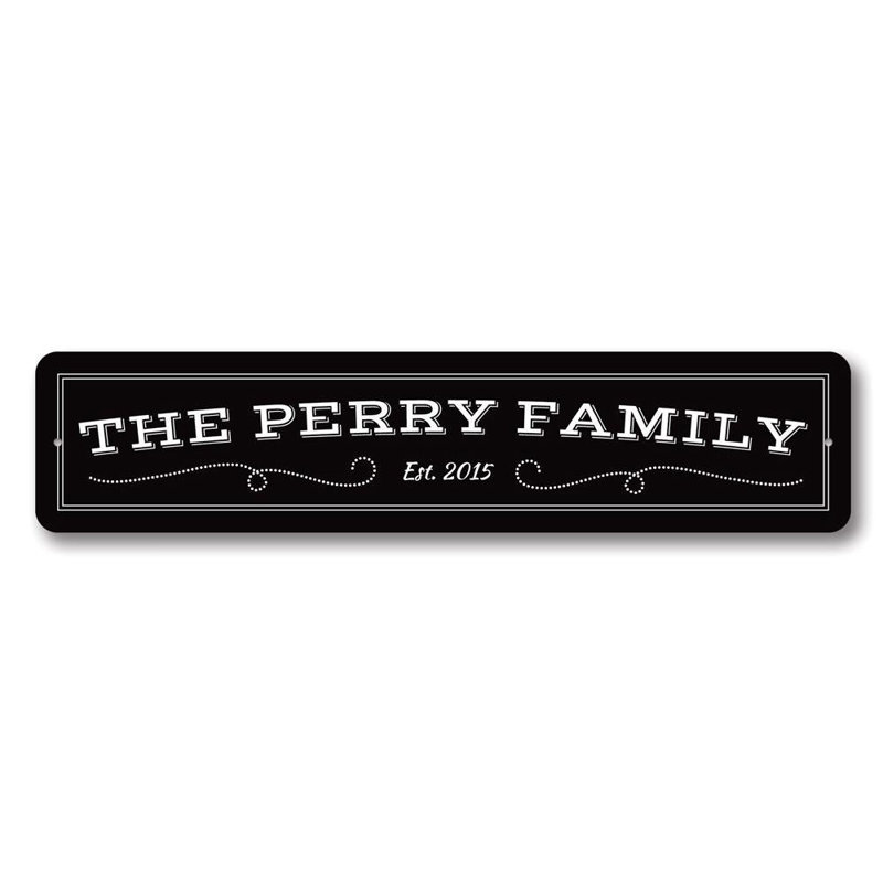 Enseigne en aluminium personnalisée Family Family, H 6 po x l 24 po x P 0,06 po
