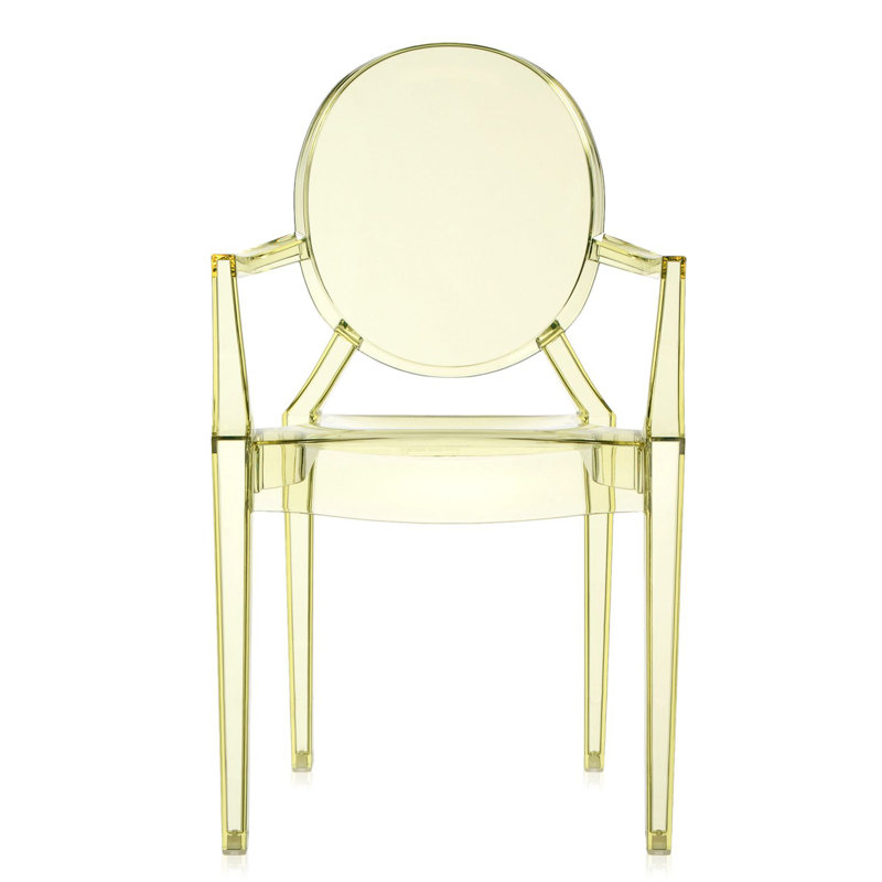 Chaise avec accoudoirs Louis Ghost, Jaune