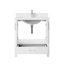 30 po Large meuble-lavabo blanc avec robinet, fermeture en douceur, tiroir à tablette ouverte et comptoir en quartz-69167374