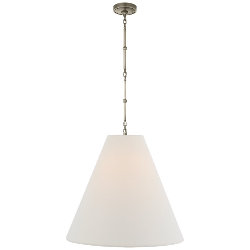 Thomas O'Brien Goodman Large Hanging Lamp, Antique Nickel, Fabric
