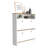 Shoe Rack 46" H, One Open Storage Shelf, Two Internal Storage Drawers, Two Doors, Light Oak / White