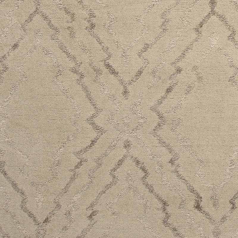 Geometric Area Rug in Light Brown/Cream, Rectangle 6' x 9'