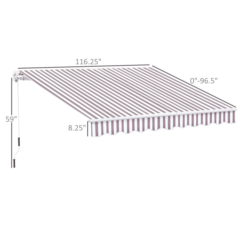 Retractable Awnings, Green, 59" H x 141.8" W x 118" D