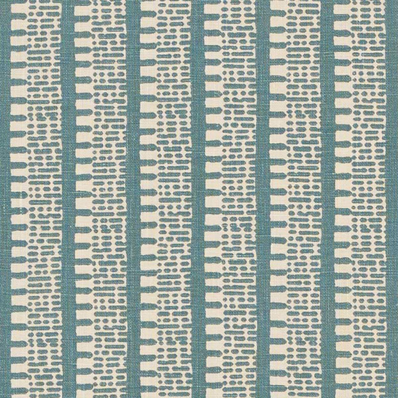 Tissu kiosque Schumacher x Veere Grenney, Bleu paon