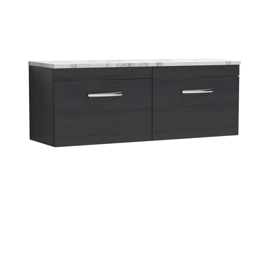 B&Q - Athena Wall Hung 2-Drawer Vanity Unit With Laminate Worktop In Gloss WhiteSleek Counter Top Vanity Unit In Charcoal Black - Image 2