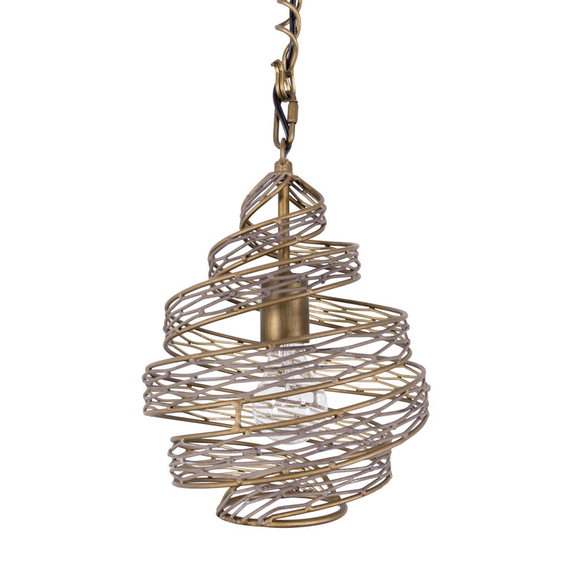 Flow 1 Light Twist Mini Pendant , Hammered Ore