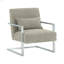 Chaise d'appoint moderne Skyline en lin et pieds en acier