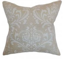 Housse de coussin en coton olavarria damassé, Nuage lin