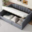 Lit de jour rembourré avec rangement sous le lit, lit double gris et fonctionnel pour votre espace couleur attrayant-774299820