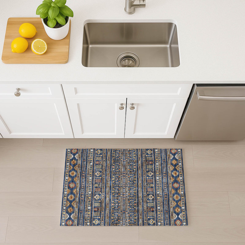 Machine Washable Indoor/Outdoor Boruta ACN2244 Navajo Rug, Rectangle 1'8" x 2'6"
