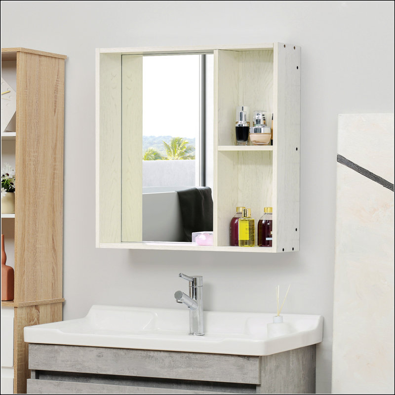 Armoire à pharmacie de salle de bain avec miroir, H 25,5 po x l 31,5 po x P 6 po