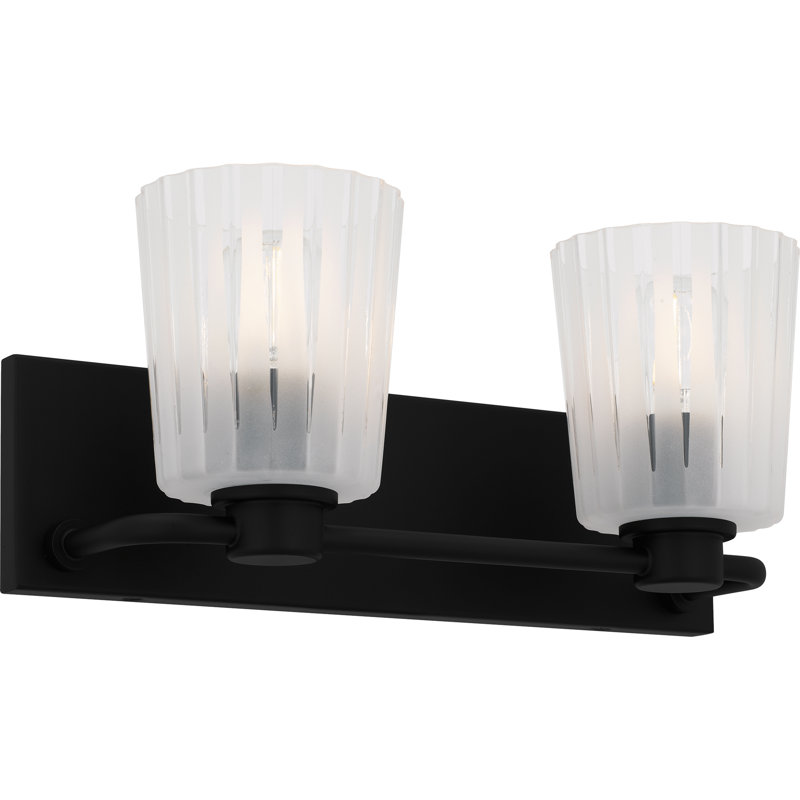 Alkis 2-Light Matte Black Bath Light