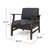 Dark Grey Club Chair - Wood With An Elegant Seat Feature Chair, A Back Cushion-239376650-239376692