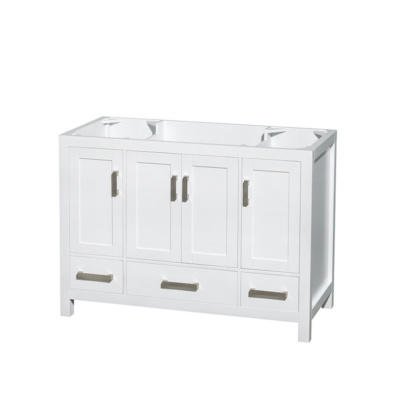 Base de meuble-lavabo simple autoportante Sheffield de 47 po seulement, blanc