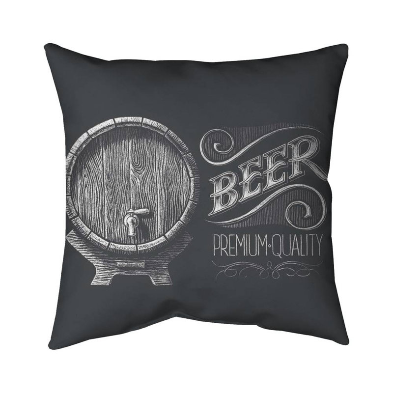 Old beer sign - 16"x16" Throw pillow - Poly twill - Print on demand