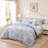 Piece King Bedding Sets, Blue Floral Microfiber Comforter, Cottage Style