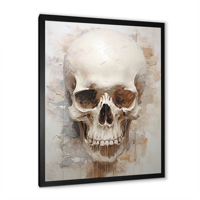 Crânes résonnants VI sur toile, Cadre simple noir, H 20 po x l 12 po x P 1 po