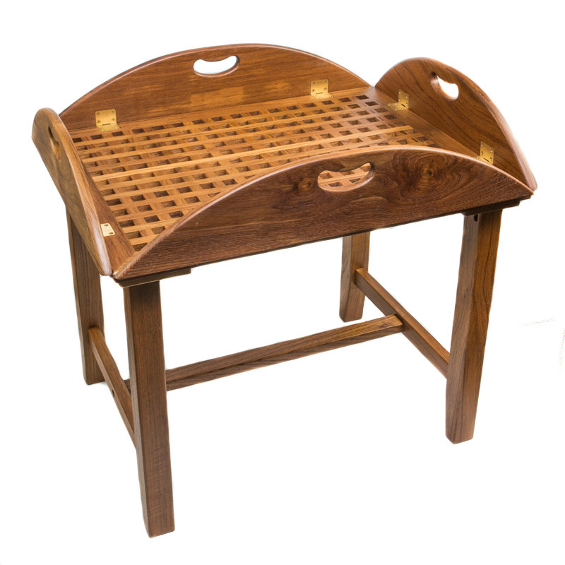 Oiled Teak Wood Rectangular Butler's Table
