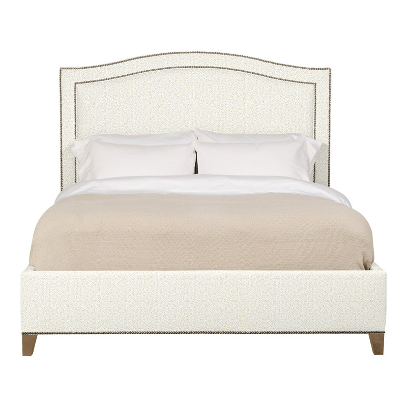 Caroline/Casey Queen Upholstered Low Profile Panel Bed, Kenworth Pearl, Hampton, Yes