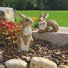 2 Piece Bashful and Hopper Bunny Statue Set