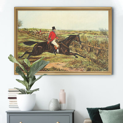 «The English Hunt III», reproduction d'art graphique sur toile encadrée