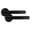 4 Sets T-Bar Door Handles on Round Rose in Metallic Black Finish with Hinges and Tubular Latch