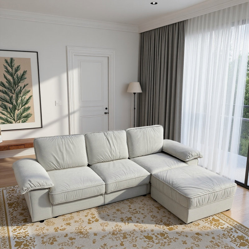 Canapé modulaire en L de 105,5 pouces avec rangement, canapé modulaire confortable et profond pour le salon, les appartements et les meubles de maison