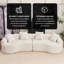 Canapé courbé désossé, canapé modulaire à compression de 110 po, blanc haute densité, canapé-lit pour salon, salon, appartement, chenille